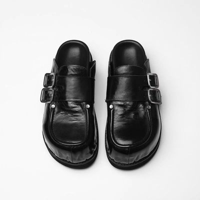 男女勃肯拖鞋大头厚底增高德比鞋包头半拖鞋外穿情侣休闲皮凉拖鞋