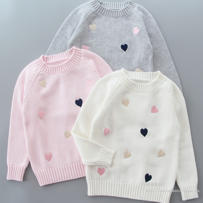女童毛衣春秋装女孩针织衫秋冬款儿童打底衫中大童纯棉套头毛线衣