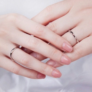 莫比乌斯环情侣戒指纯银对戒男女学生党素圈简约小众闺蜜对戒一对