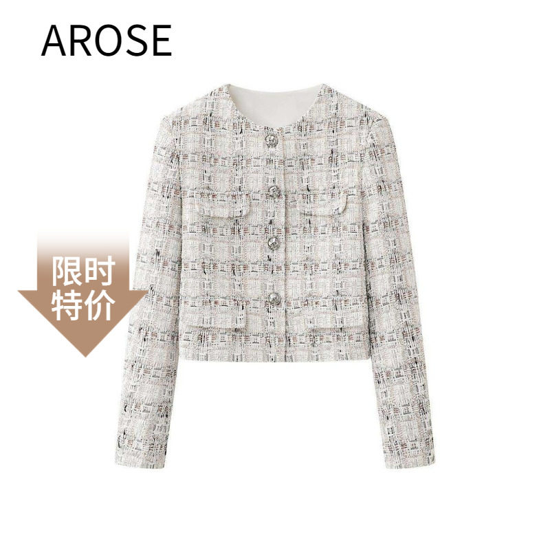 艾诺丝尚忆2026春季时尚纽扣名媛千金小香风粗花呢短外套女101181,女装/女士精品,短外套,淘宝优惠券,粉丝福利购,淘宝优惠卷