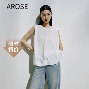 休閑假兩件簡約無袖 艾諾絲范范商場同款 時尚 襯衫 2025夏季 女435022