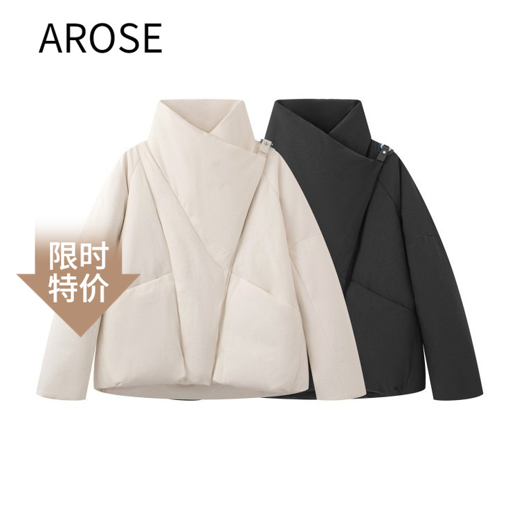 艾诺丝2025冬新款立领羽绒服女