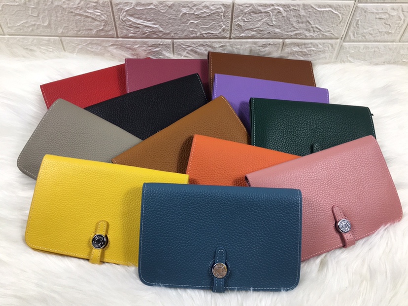 两折真皮长款搭扣钱包大容量多卡位钱夹卡包护照夹欧美简约证件包