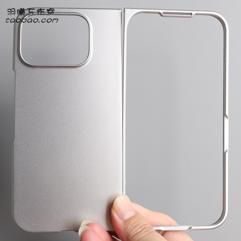 适用谷歌Pixel Fold2折叠翻盖手机壳磨砂硬壳防指纹Pixel9Pro Fold保护套全包Google简约网红ins哑光金属银色