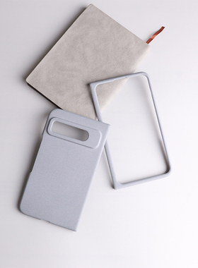 适用谷歌pixel fold手机壳简约商务折叠屏灰色颗粒粗糙细磨岩砂硬壳谷歌PixelFold2保护套10Pro全包防摔9Pro