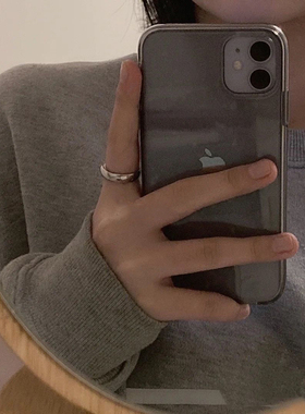 iQOO12/iQOO11S透明黑色适用vivoiqoo10/8手机壳neo6全包iqoo9pro灰neo5S软硅胶套Neo7SE圆弧边Neo8