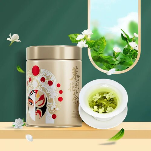 林湖飘雪川红茉莉花茶125g罐装