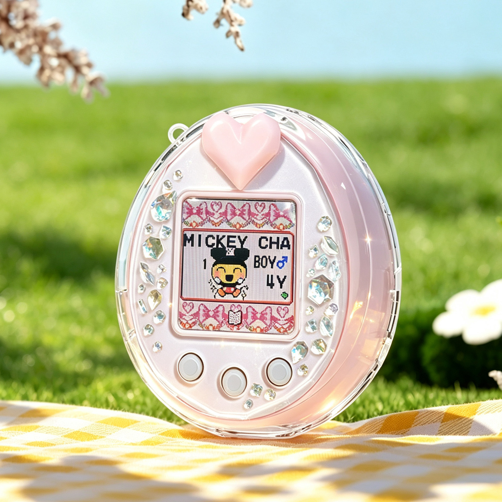 适用拓麻歌子PS保护壳高透PC壳Tamagotchi天使翅膀可站立保护壳图片
