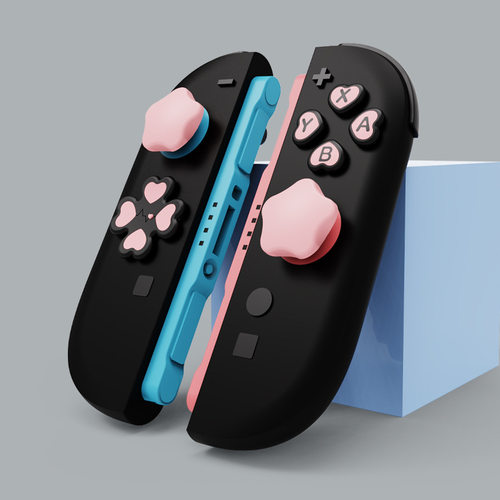 适配任天堂switch2硅胶按键贴NS2摇杆帽十字方向按键帽爱心款配件