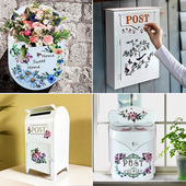 欧式 复古信报箱挂墙意见征集箱报纸箱创意插花信箱大中小学校邮箱