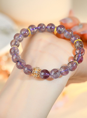 天然浪漫紫水晶单圈手链小红书热销时尚女士新款原创手串饰品
