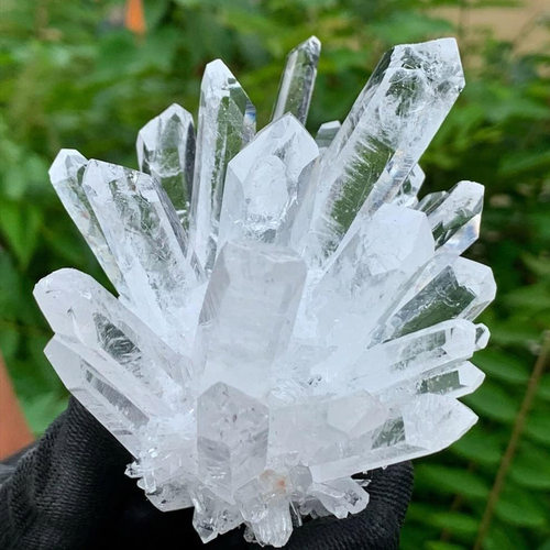 天然白水晶簇能量摆件水晶原石手链消磁净化晶簇鱼缸造景晶簇