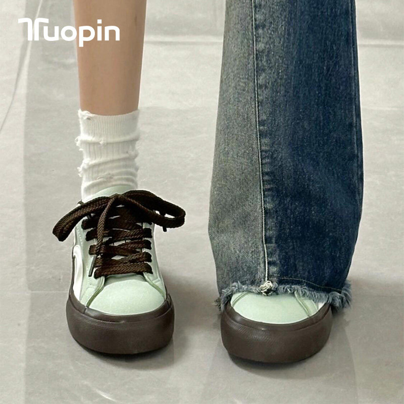 鮀品薄荷生巧板鞋女款2026新款小众百搭ins潮增高厚底休闲女鞋子