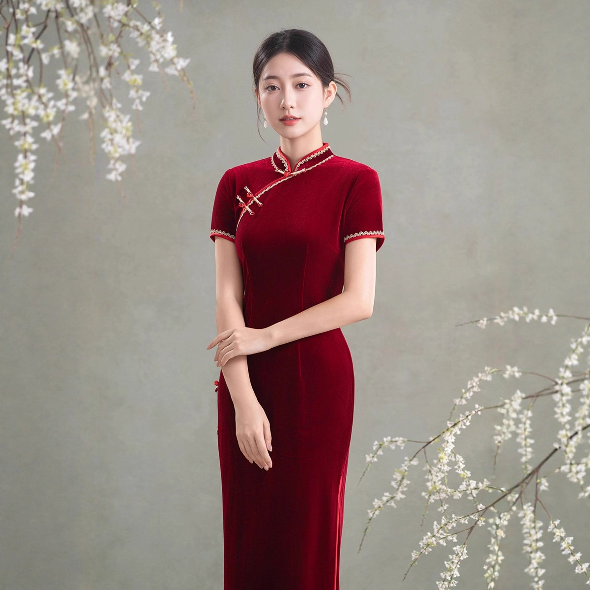 上海滩复古旗袍女装晚礼服