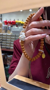 原创金刚手持手串鹿角白背包皇冠熊根付榴莲手工棉线