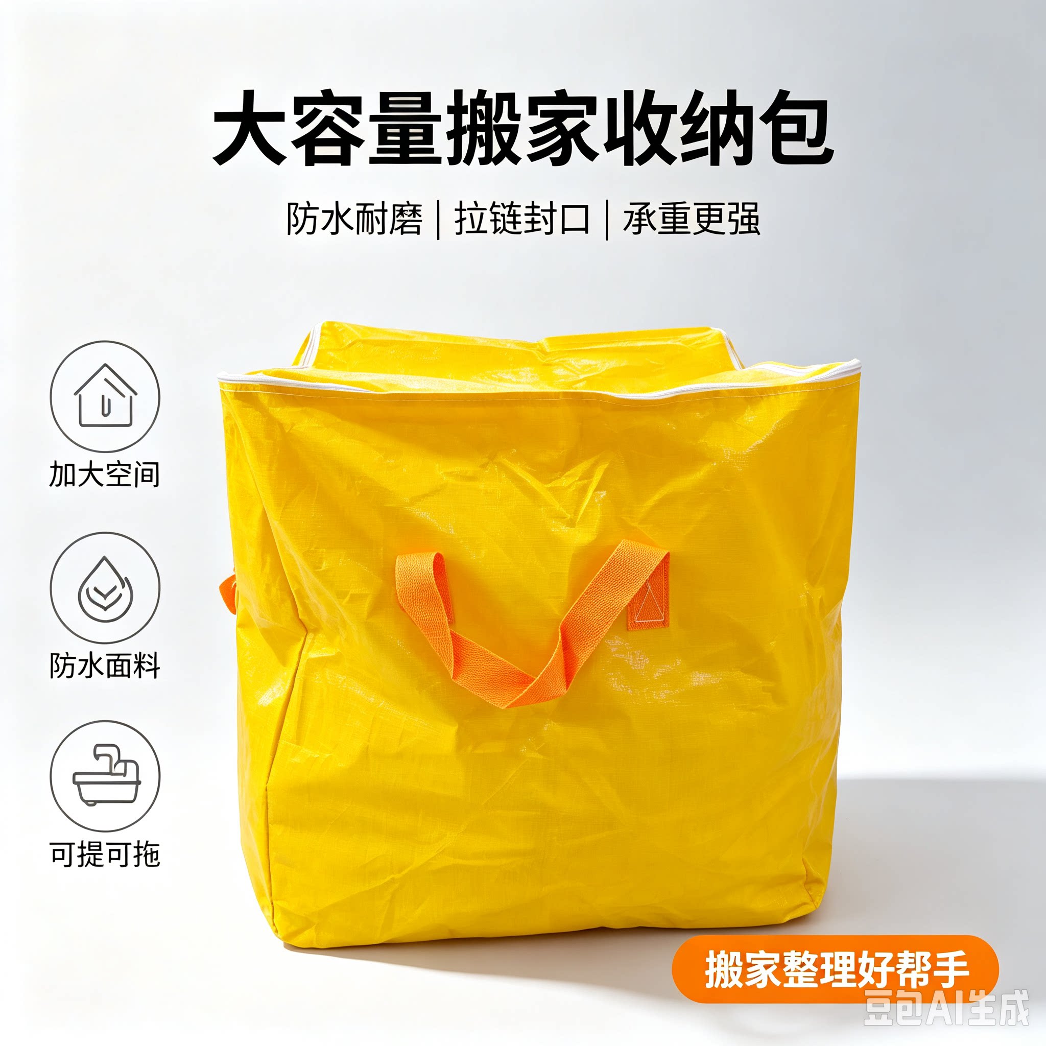 大容量加厚防水带拉链搬家打包袋