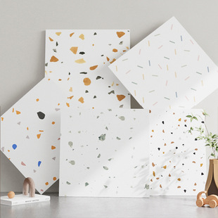 北欧卫生间彩色水磨石瓷砖400x400花园阳台防滑厨房仿古砖地砖