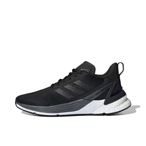 adidas 缓震透气复古休闲百搭运动黑色网面中帮跑步鞋女款FX4833