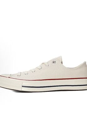 Converse Chuck 70复古耐磨低帮 帆布鞋 男女同款 米白162062C bl
