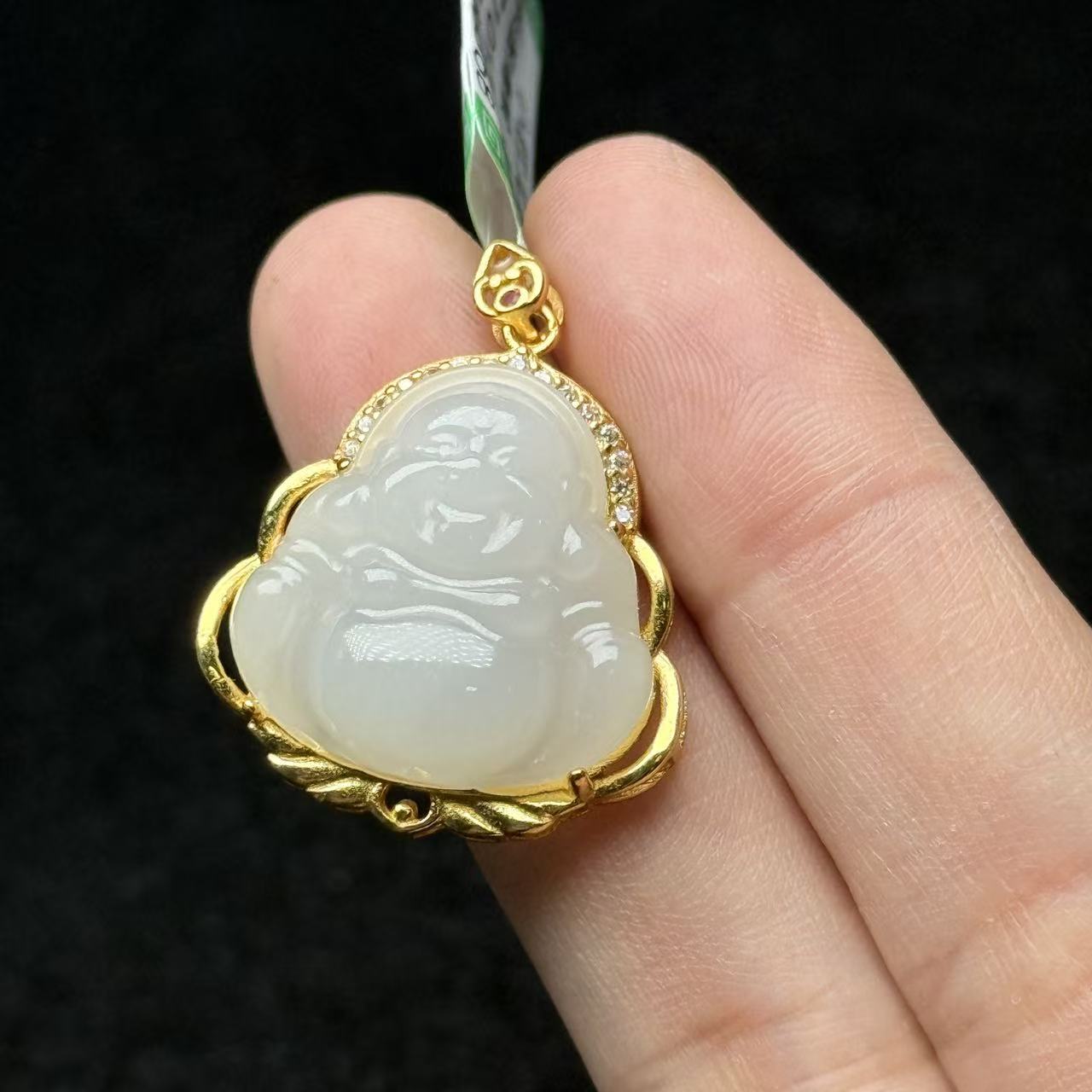 S925银和田玉吊坠 -约30×23×6mm -多样性发货-S和 B6090