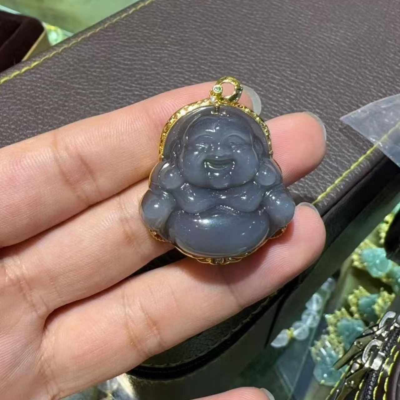 和田玉佛公吊坠-约41*31*12mm-多样性发货-YSP金