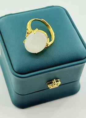 和田玉蛋面戒指-约18*13*6mm-多样性发货- Y欣-V1400