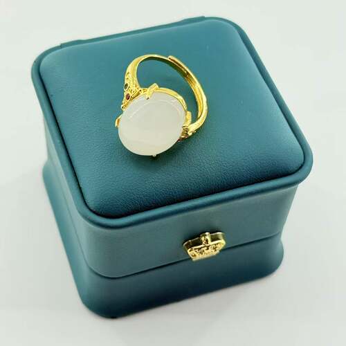 和田玉蛋面戒指-约18*13*6mm-多样性发货- Y欣-V1400