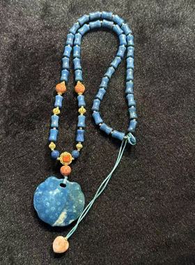 硅化玉珊瑚玉项链-约37×39×10mm-多样性发货-T福-A5496