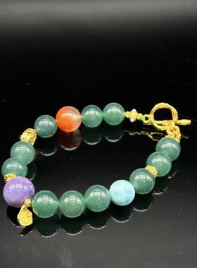 翡翠蓝水DIY手串-约9mm-多样性发货-H春-Y544