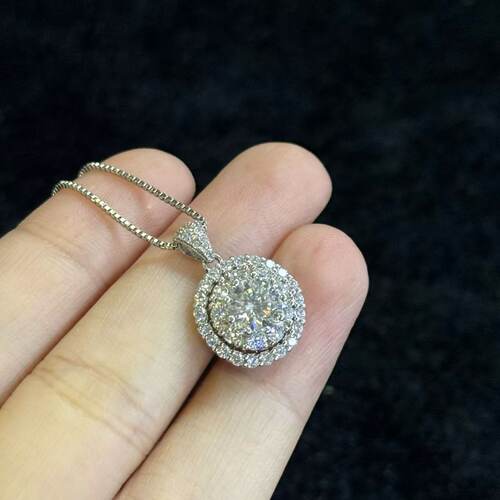 合成碳硅石（莫桑石）银莫桑钻吊坠约1ct多样性发货YMZ赫Y9187