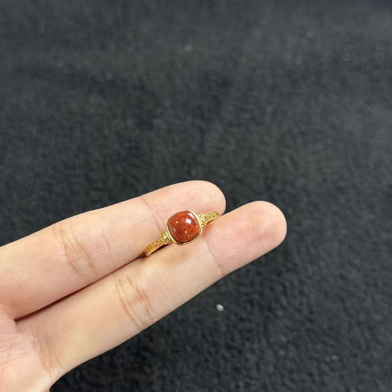 南红（玛瑙）s925南红戒指-约8*5mm-多样性发货-R佳，B5689