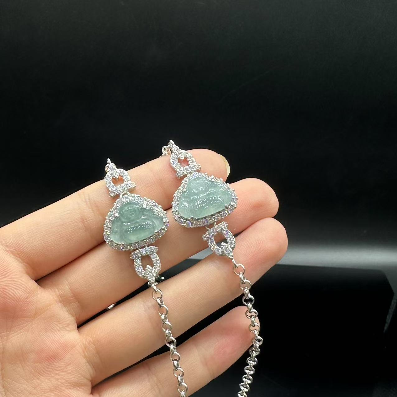 合金翡翠佛公手链-约15×11mm-多样性发货-M源