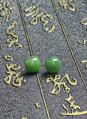 S925和田玉耳钉-约10mm-多样性发货- F利- A7197