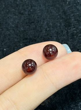 S925血珀耳钉-约8mm-多样性发货-R祥，B9671