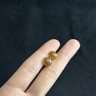 925和田玉耳钉约10*8*4mm,多样性发货-Y钰,B4967