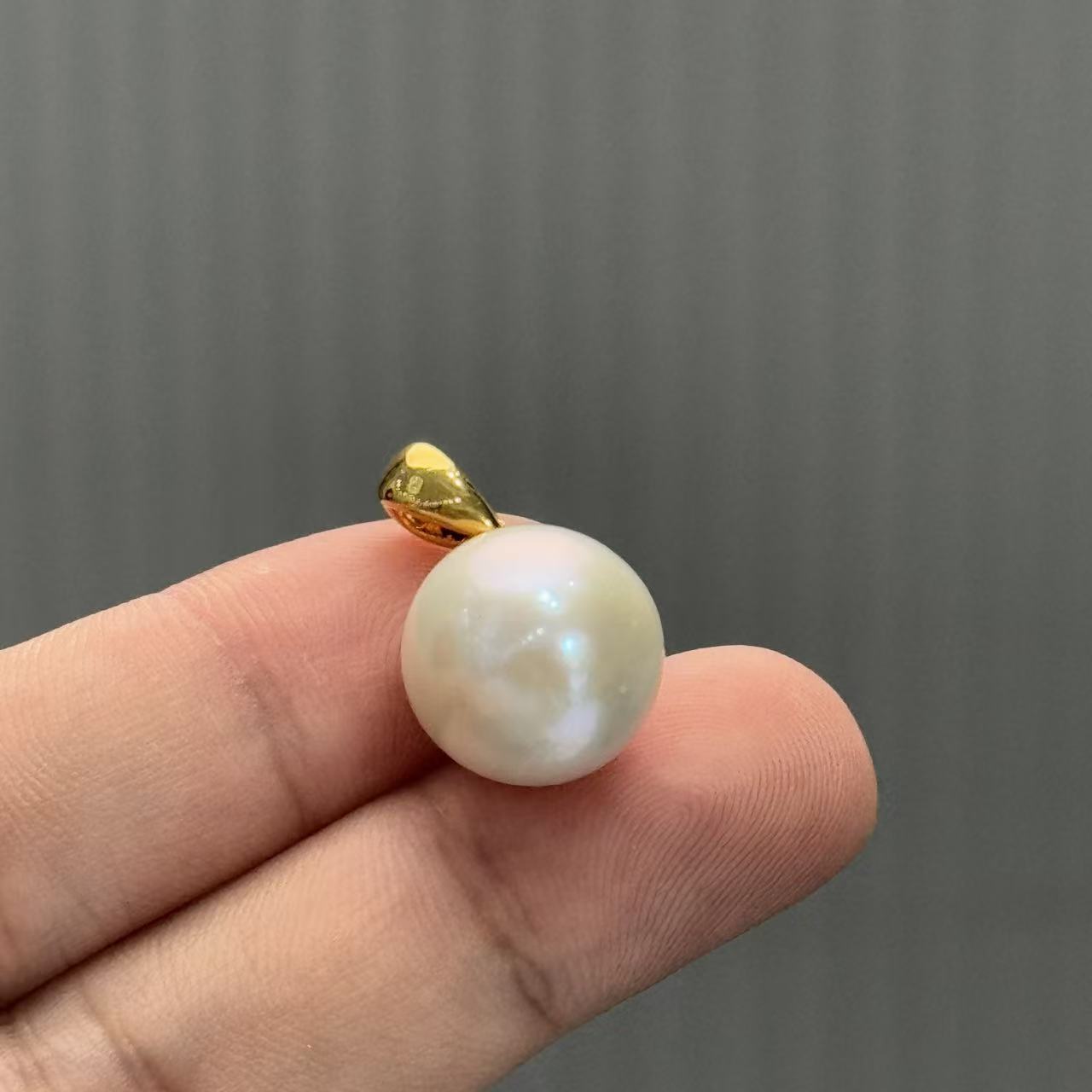 18K淡水珍珠爱迪生珠吊坠-约13mm-多样性发货-ZG珍-B1187