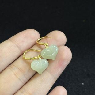 S铭 多样性发货 Y5583 约11mm s925银和田玉耳钩