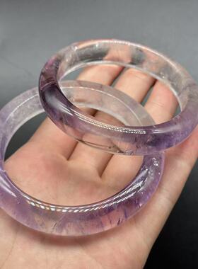 紫水晶薰衣草正圈手镯-约7*13mm-圈口50-63-T佳-Y1108