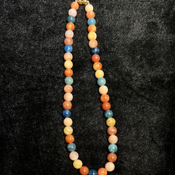 硅化玉珊瑚玉项链-约10mm-多样性发货-T福-B9587