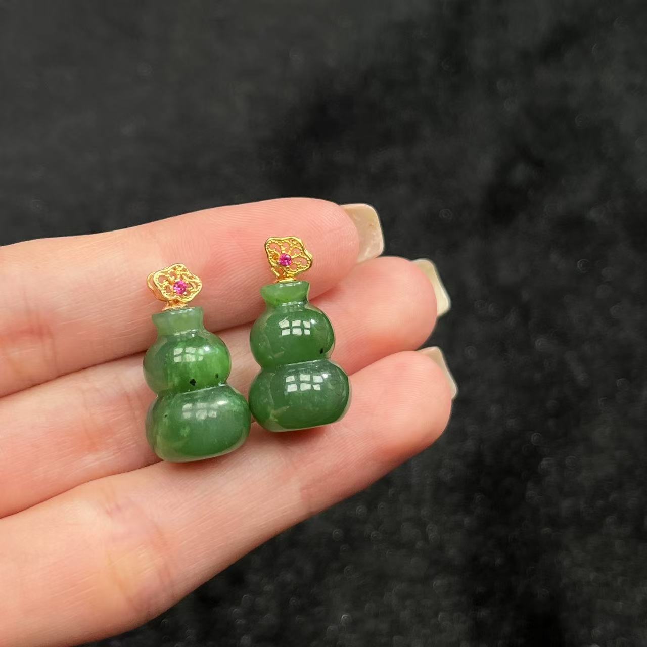925银和田玉葫芦吊坠-约12*21*11mm-多样性发货-F利-Y1303