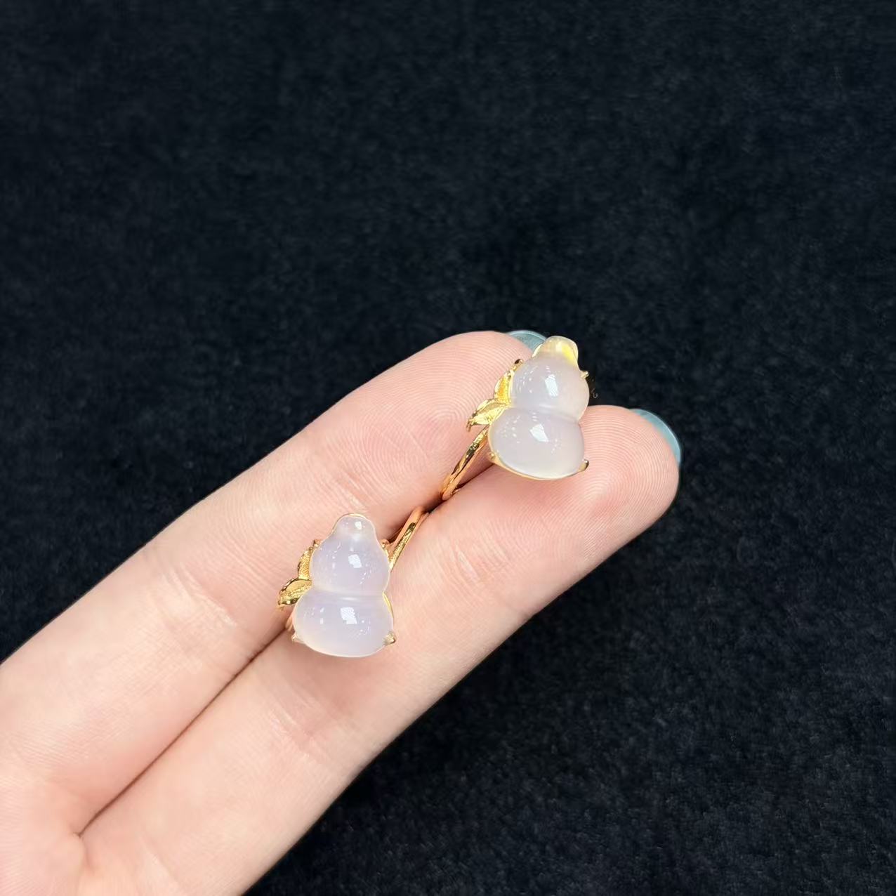 S925玛瑙葫芦戒指-约14×12×6mm-多样性发货-LX172-Z老-A1256