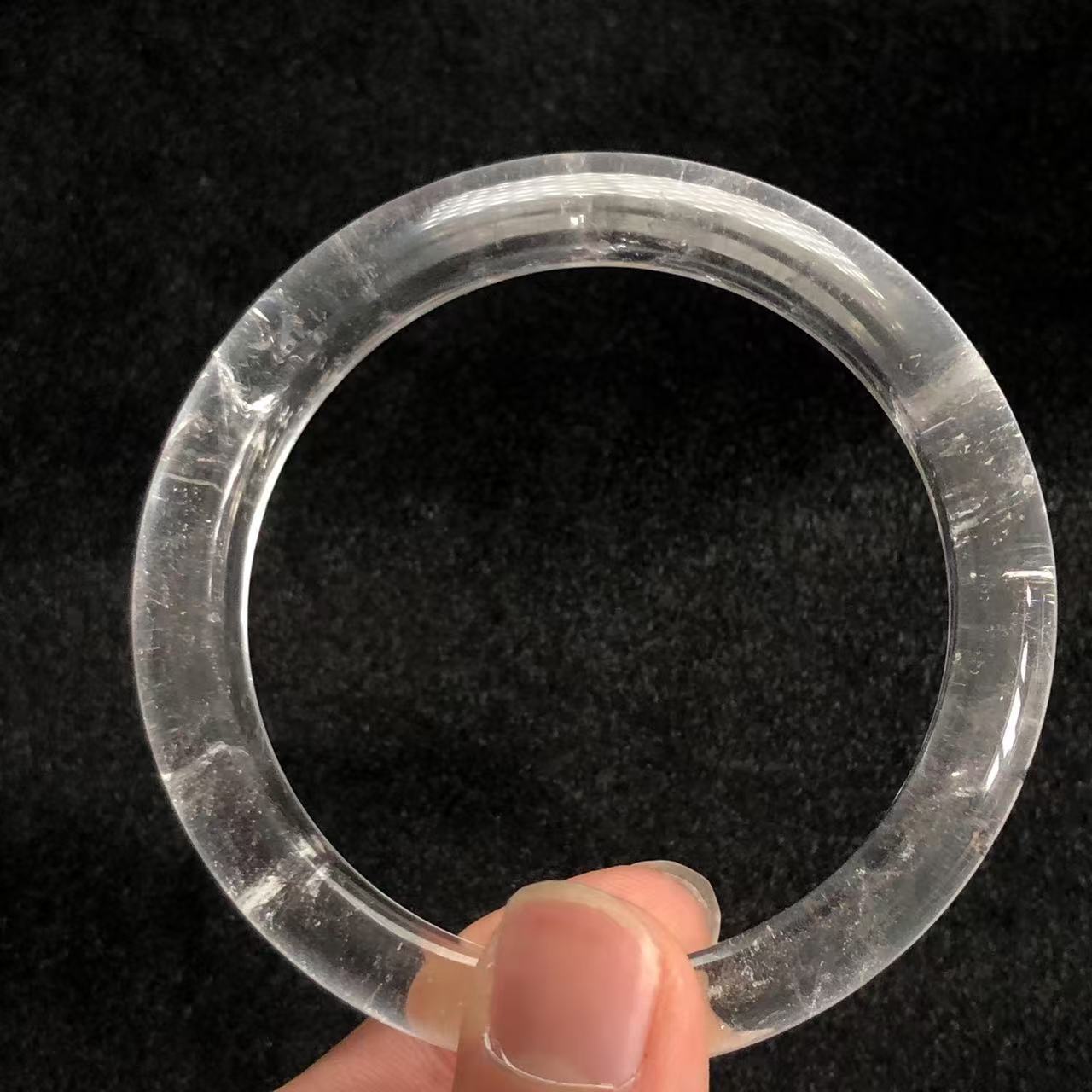 白水晶正圈手镯-约12mm-圈口51-64-多样性发货-R星-Y626