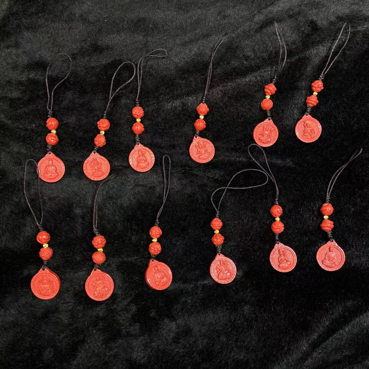 含辰砂工艺品朱砂吊坠-约12mm-多样性发货-Y好-A189