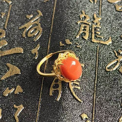 南红（玛瑙）S925南红戒指-约9*12mm-多样性发货-H祥-V5447