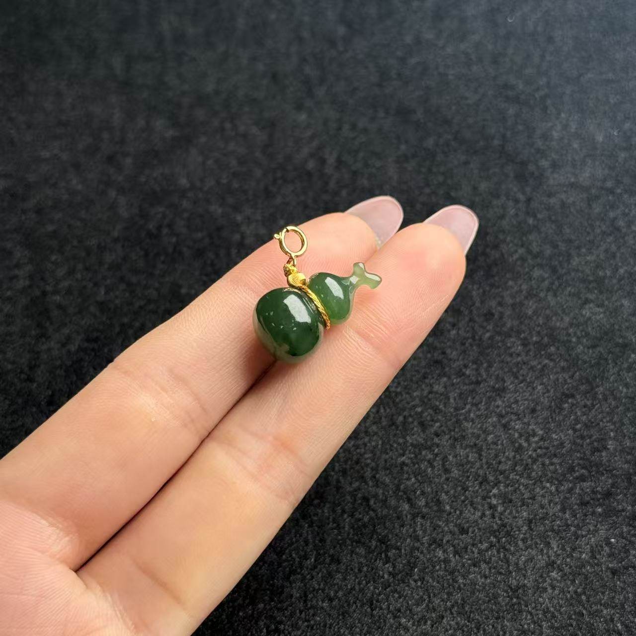 S925和田玉葫芦吊坠-约17×21×12mm-多样性发货-Y欣- A5518