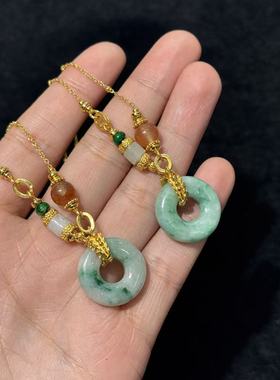 翡翠平安扣项链-约19×5mm-多样性发货-H春-A2356