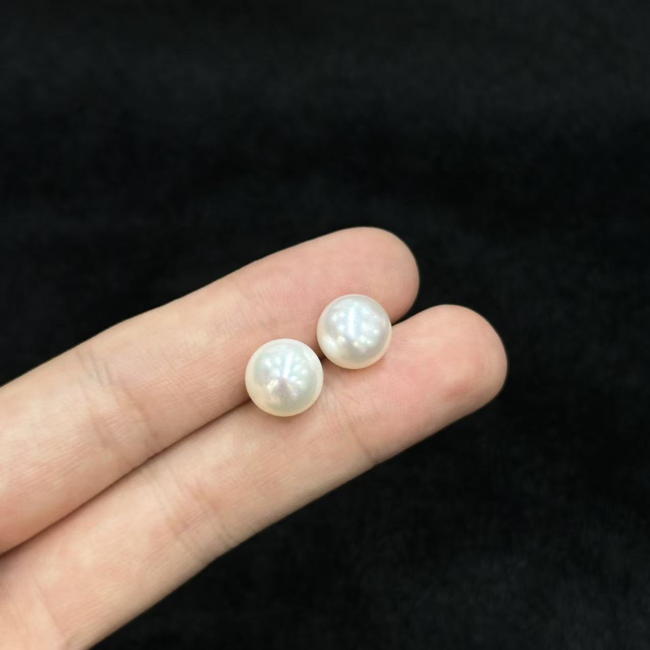 925银淡水珍珠耳钉-约10mm-多样性发货-ZG珍-Y5169
