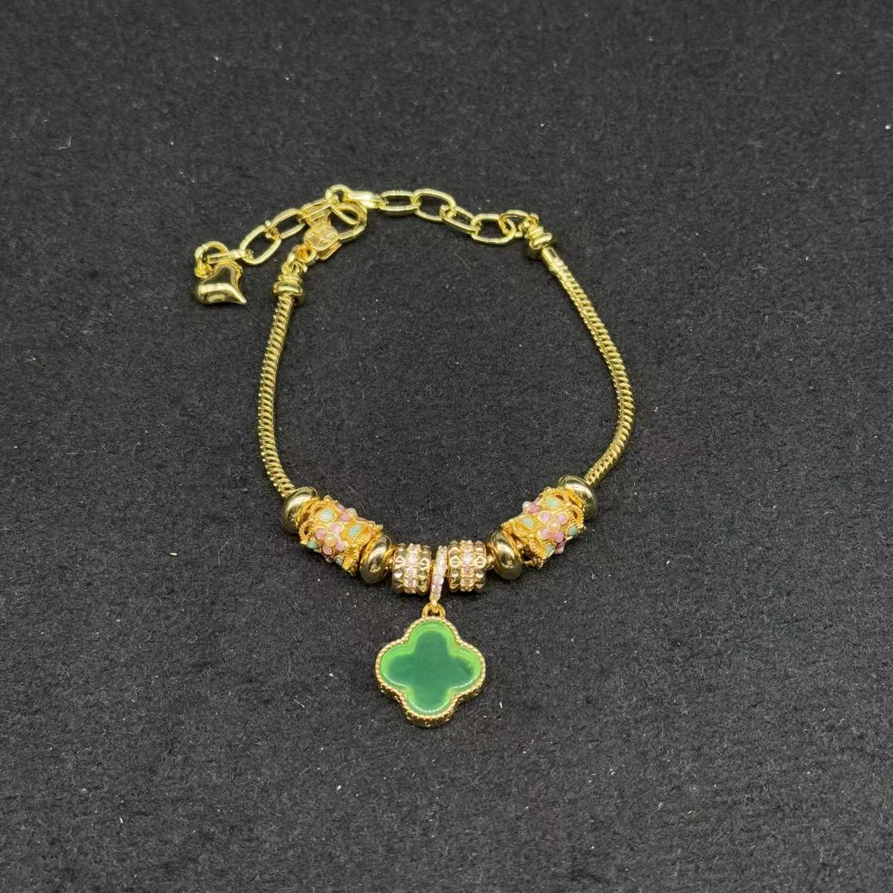 玛瑙四叶草手链-约16mm-多样性发货-X升-B802