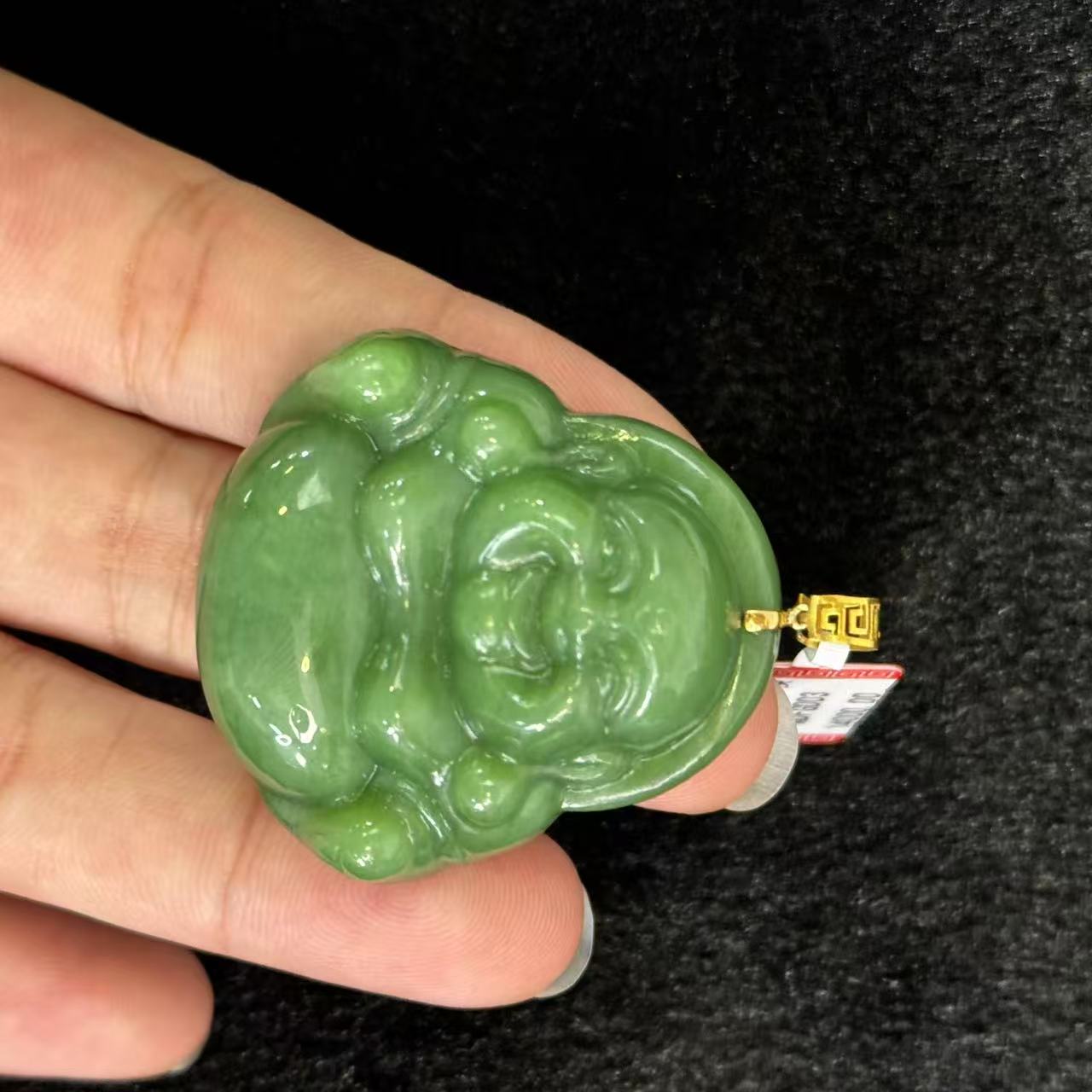 18k金和田玉佛公吊坠-多样性发货 -MDF G003