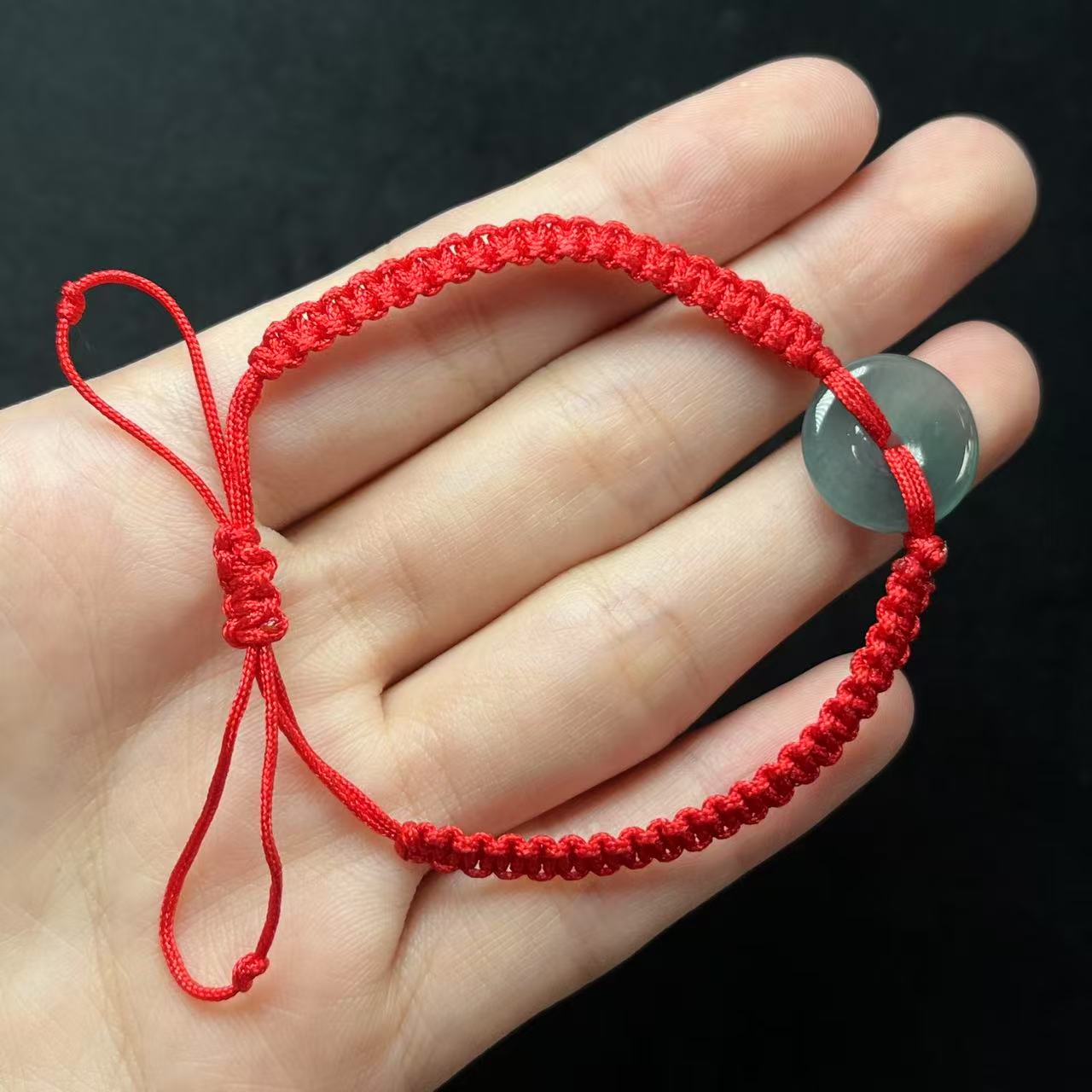 翡翠平安扣手绳 约15*3mm-多样性发货-KS三